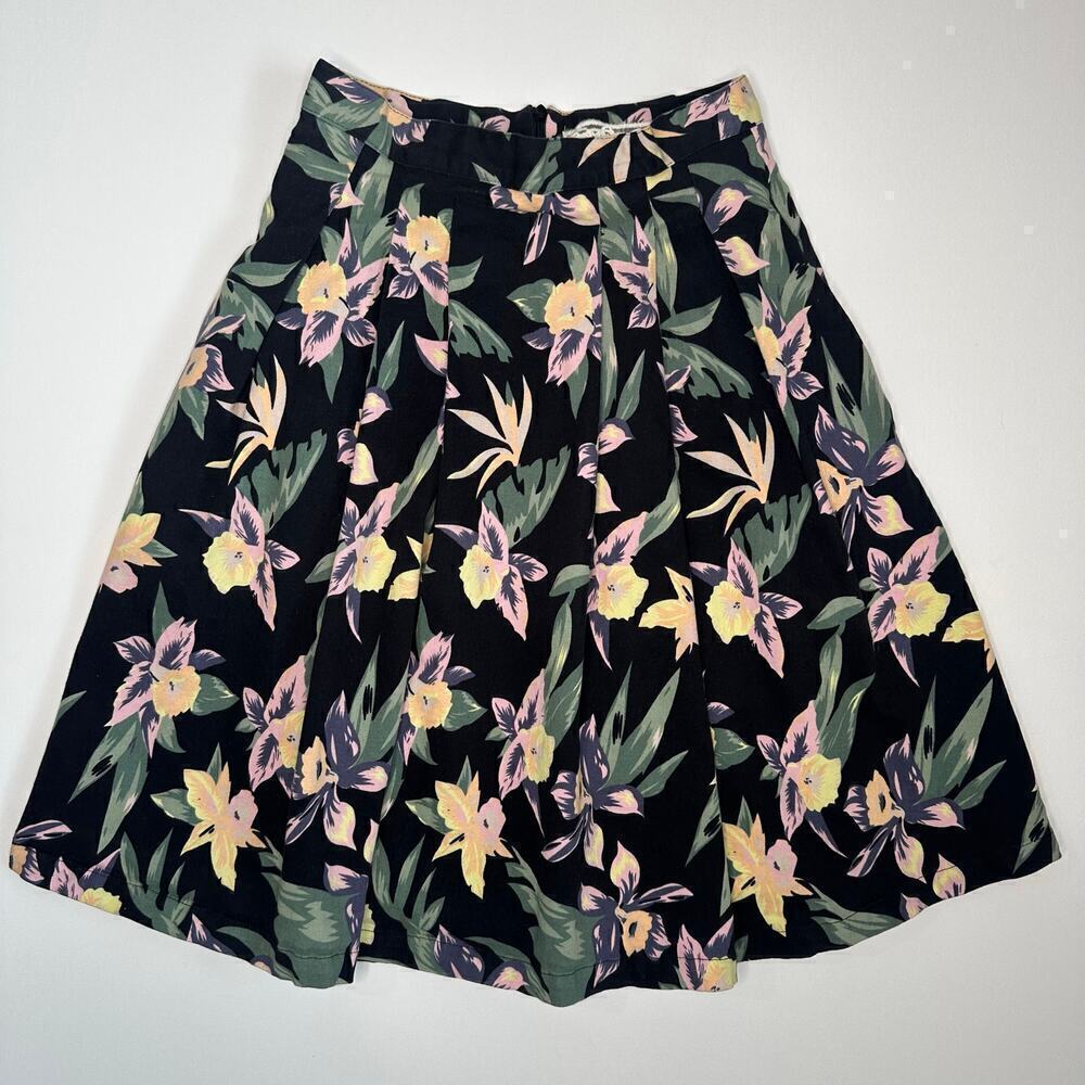Pink Martini Pleated Cotton Floral Skirt